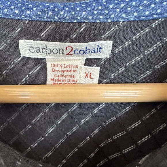 Carbon 2 Cobalt Shirt Mens Sz XL Textured 100% Cotton Button-Up - Picture 4 of 10